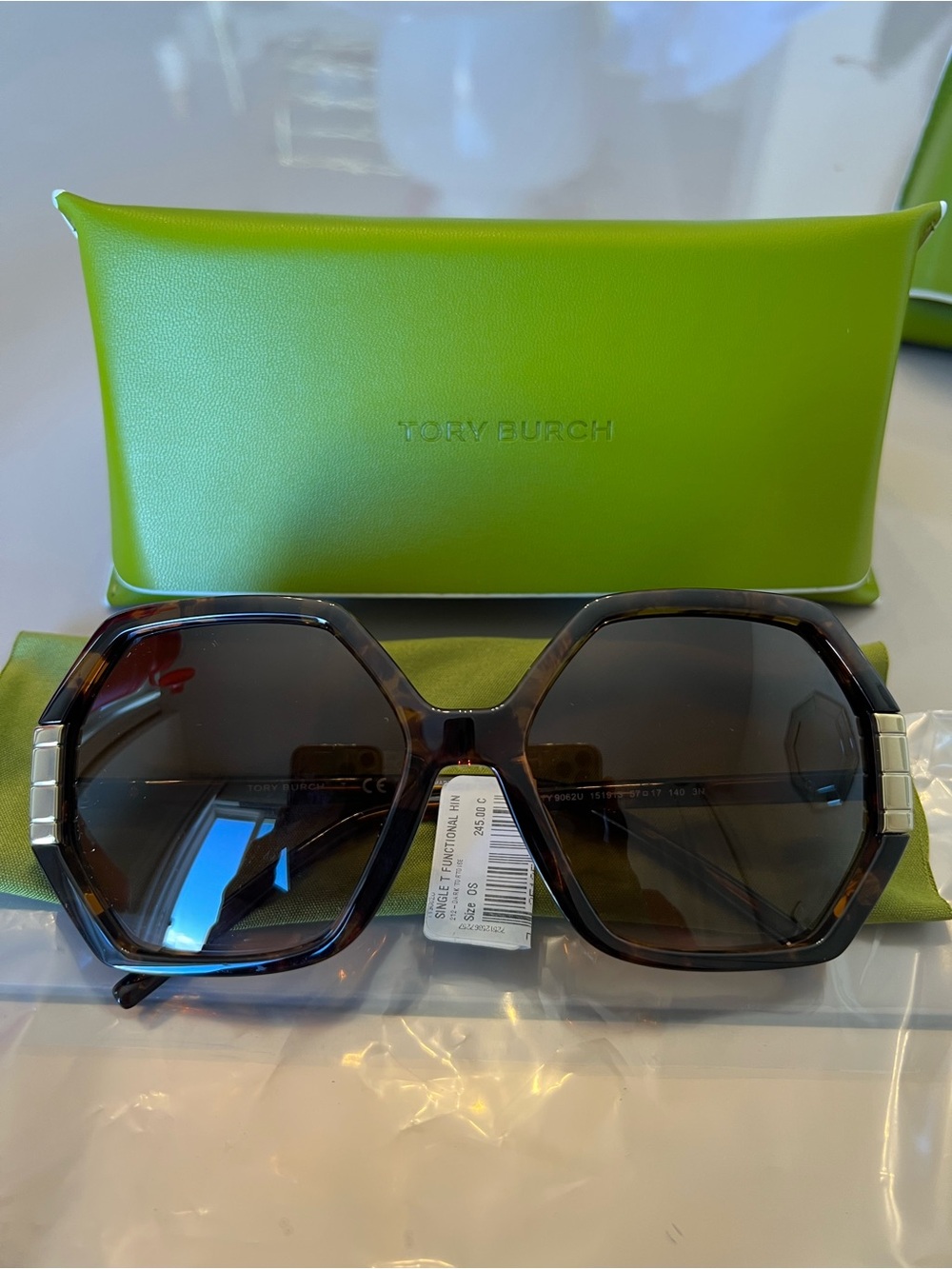 Tory Burch Brown Geometric Sunglasses NWT